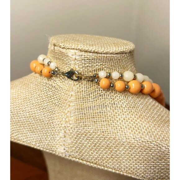 Double Strand Multicolor Beaded Statement Necklace - Picture 4 of 4